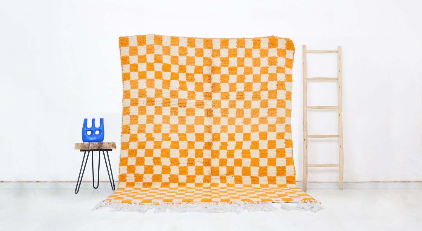 Isem Moroccan Checkered Rug 5'0" x 6'2" - TrendAura