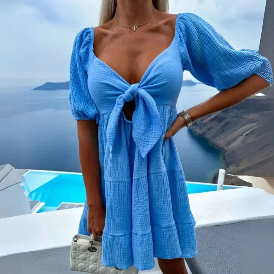 Ivana Bow Front Babydoll Mini Dress