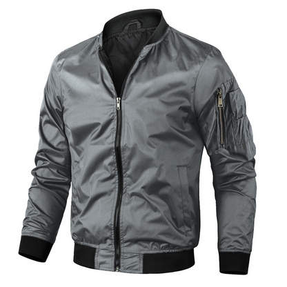 Brian Mens Classic Bomber Jacket Olive Green Timeless Everyday Premium Style By TrendAura