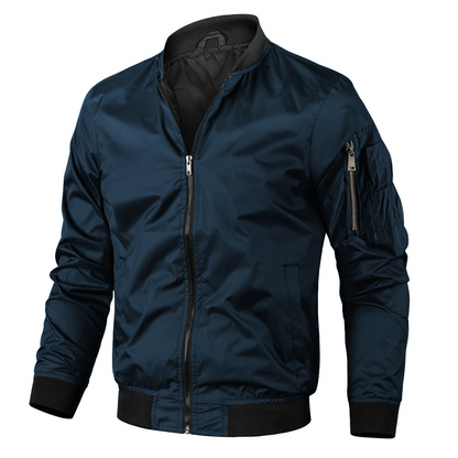 Brian Mens Classic Bomber Jacket Olive Green Timeless Everyday Premium Style By TrendAura
