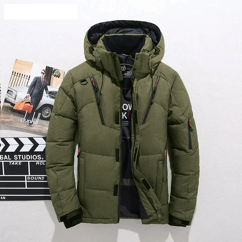 Isaiah Puffer Jacket For Men With Detachable Hood And Storm Flap Winter Outerwear TrendAura