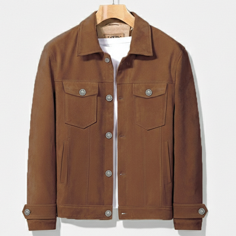 Hunter Men's Premium Suede Jacket By TrendAura Timeless Tailored Outerwear For Everyday Style