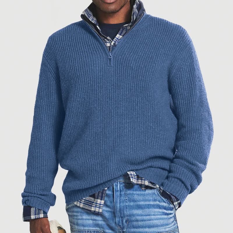 Axel Business Casual Knit Sweater for Office and Weekend Layering with Soft Rib Knit