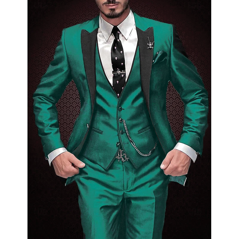 Oliver Men's Linen Three Piece Suit Set Blazer Vest Trousers Burgundy Formal Attire For Weddings