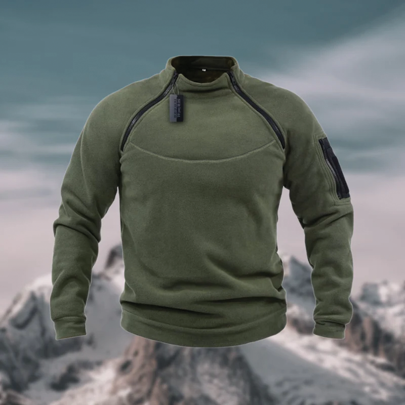 Parker Tactical Fleece Pullover For Men With Lightweight Warmth And Wind Resistant Fabric And Tactical Sleeve Pocket