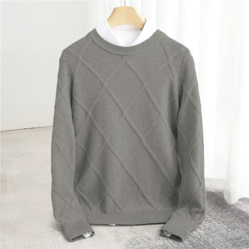 Nolan Premium Cashmere Sweater By TrendAura Soft Diamond Argyle Knit Timeless Comfort For Every Season