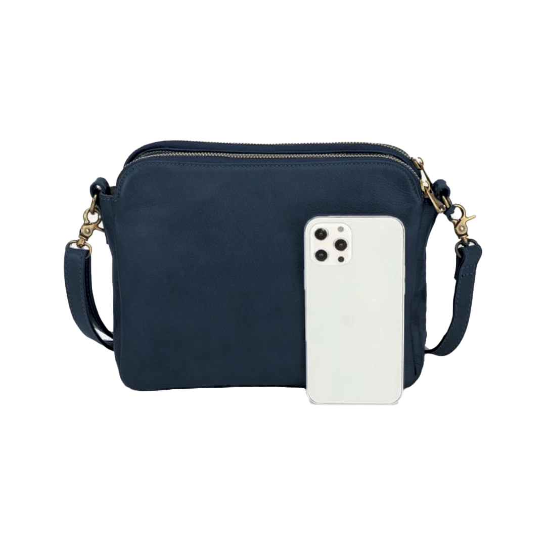 TrendAura Anne Vegan Leather Crossbody Bag - Compact Hands Free Design With Secure Zipper Closure