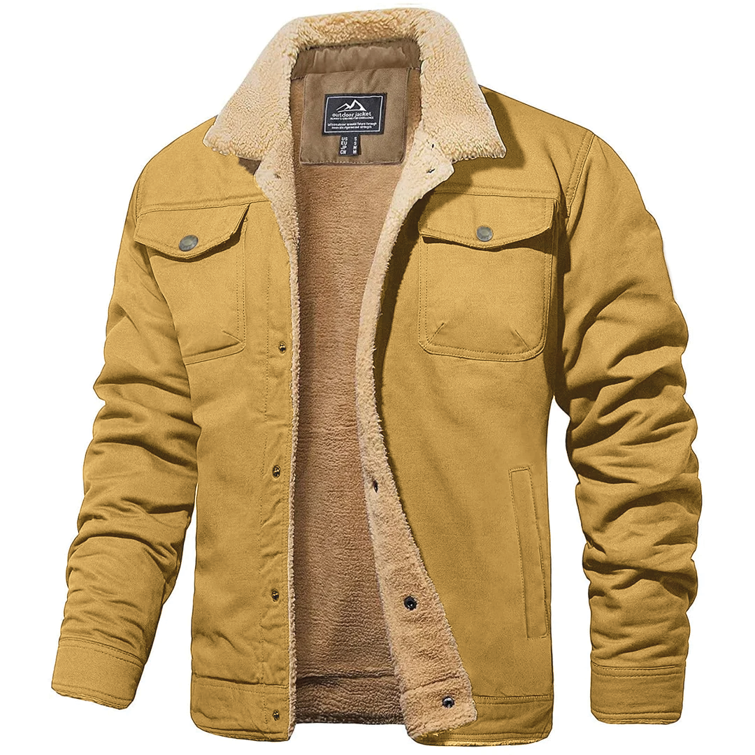 TrendAura Damian Sherpa Jacket With Rugged Cotton Blend Exterior And Soft Fleece Lining For Everyday Workwear