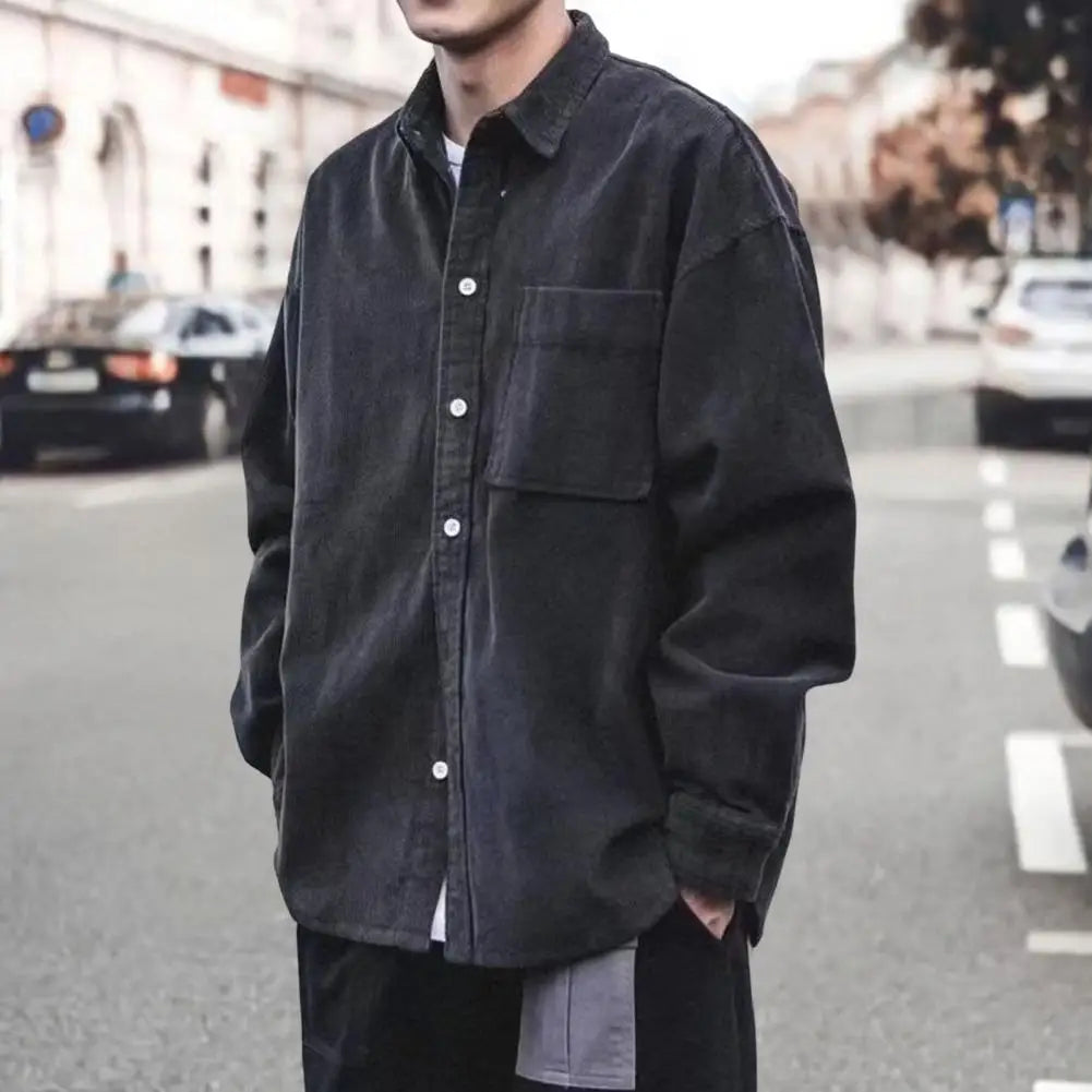 Levi Corduroy Long-Sleeve Oversized Shirt For Men And Women Vintage Charm With Modern Twist