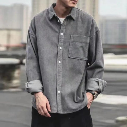 Levi Corduroy Long-Sleeve Oversized Shirt For Men And Women Vintage Charm With Modern Twist
