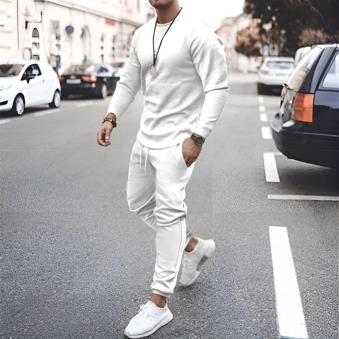Jacob Mens Casual Two Piece Tracksuit Set With Long Sleeve Top And Jogger Pants For Daily Wear