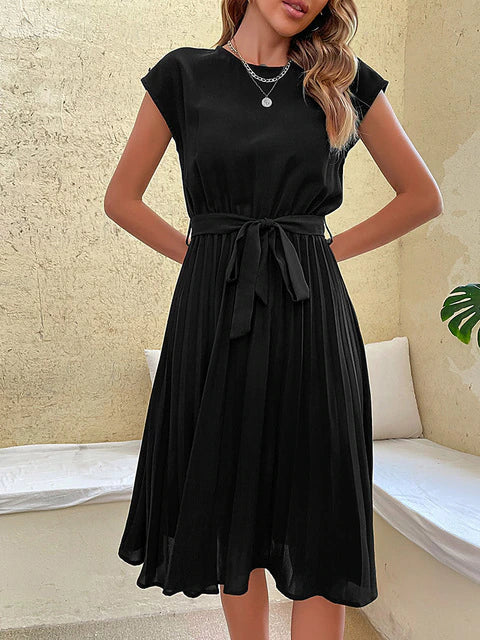Women’s Pleated Belted Dress | Elegant
