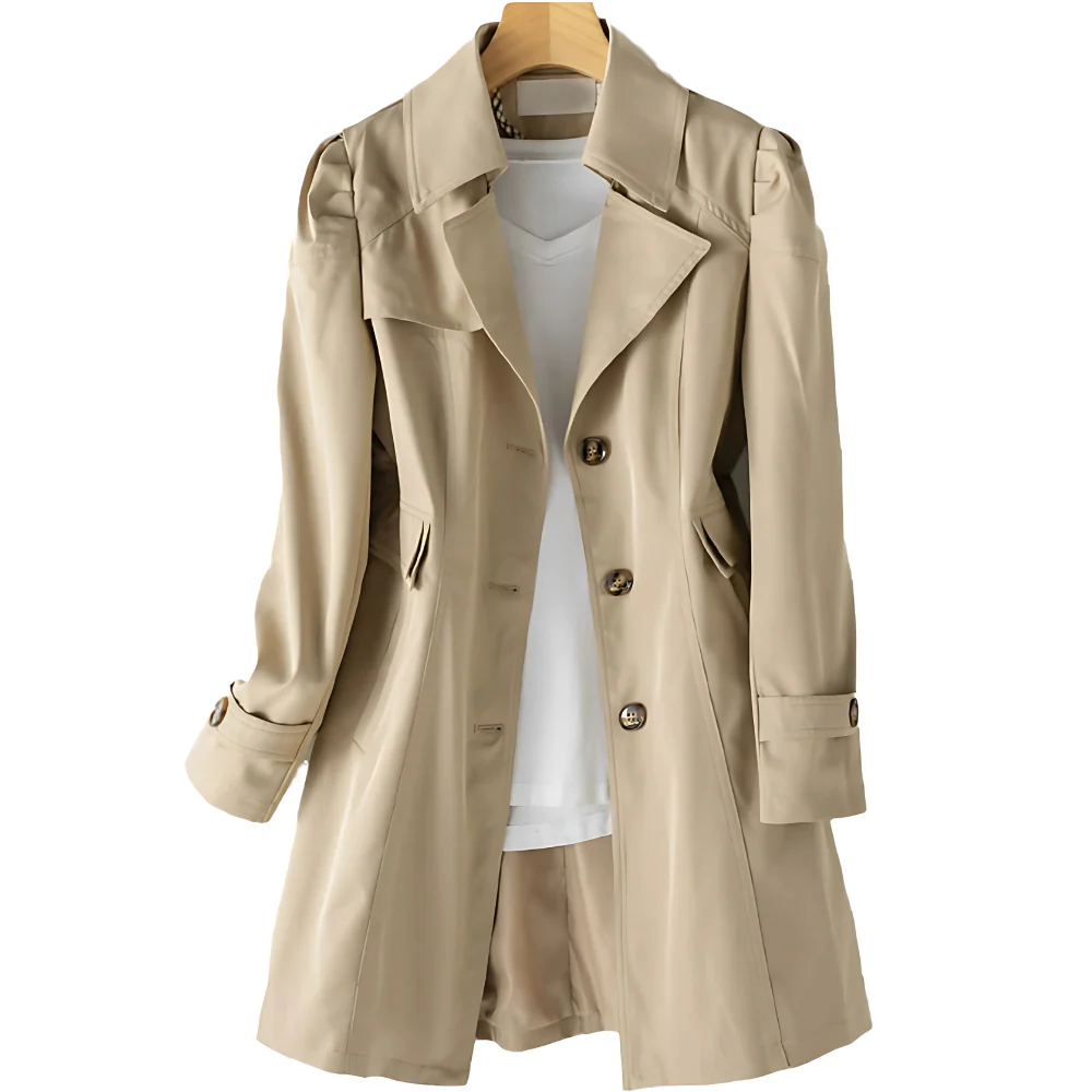 Women's Trench Coat Timeless Midseason With Classic Collar And Adjustable Cuffs For Everyday Wear