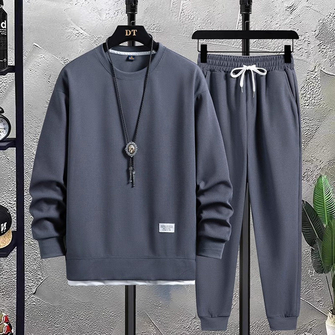 Men's Sweatshirt Classic Crew Neck With Ribbed Edge And Comfortable Knit Design For Everyday Wear By TrendAura