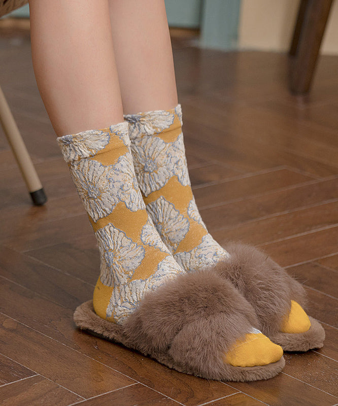 Chaussettes mi-mollet style japonais en jacquard doux pour l'automne - TrendAura