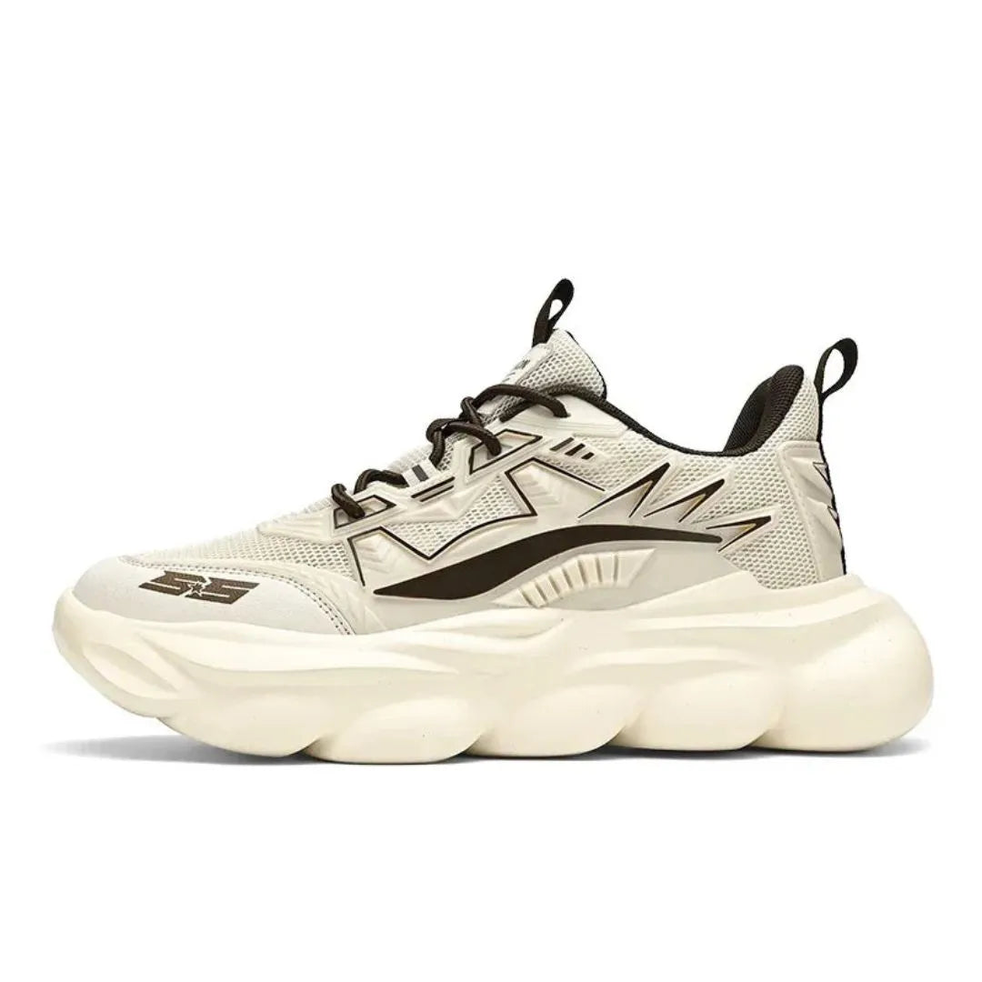 Jarek PulseWave Sneakers by TrendAura Lightweight Black Running Shoes With Dual Pull Tabs And Lightning Accents