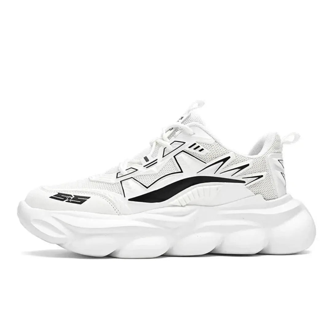 Jarek PulseWave Sneakers by TrendAura Lightweight Black Running Shoes With Dual Pull Tabs And Lightning Accents