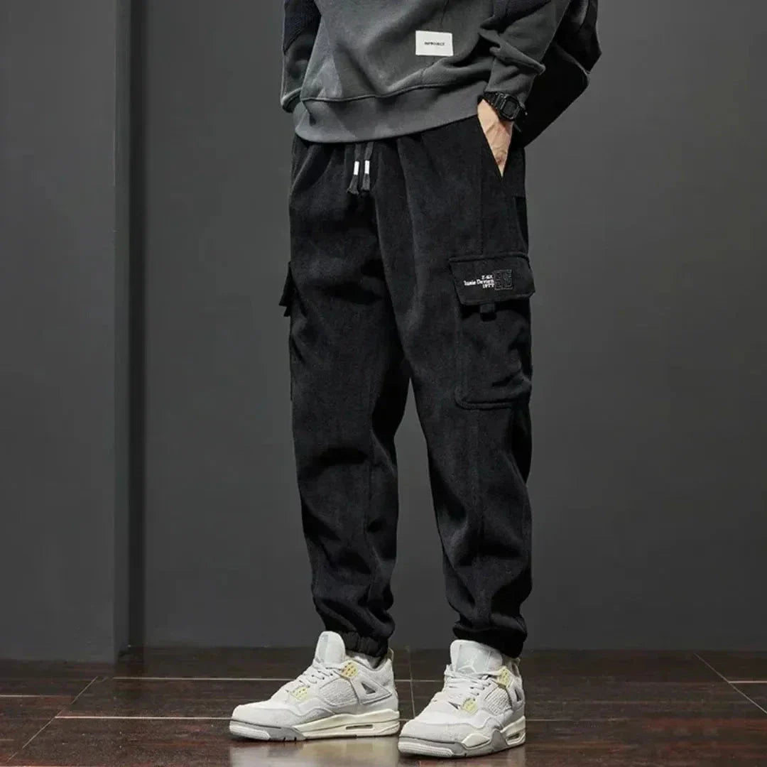 Jason Tactical Fleece Lined Cargo Pants With Dual Cargo Pockets And Ribbed Ankle Cuffs