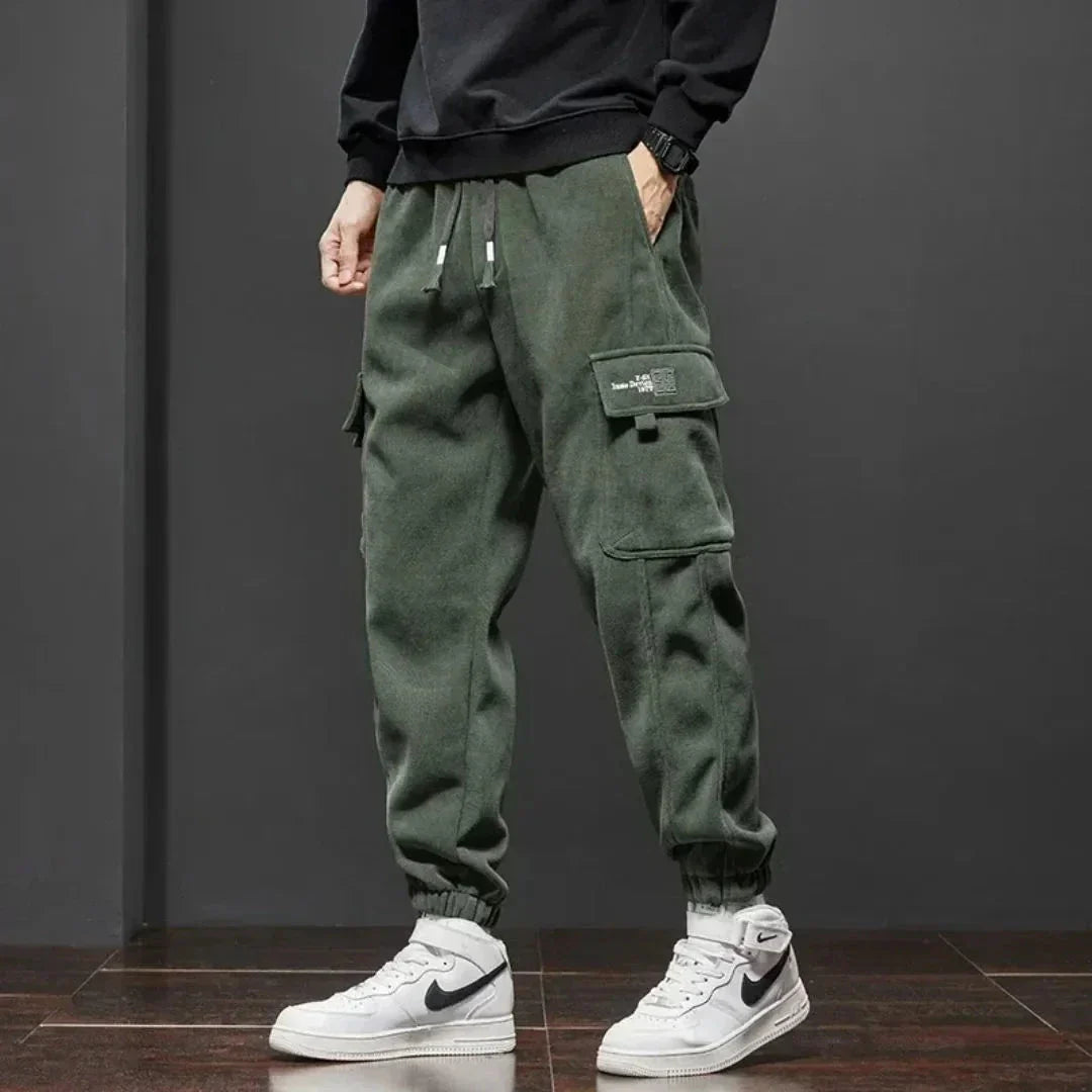 Jason Tactical Fleece Lined Cargo Pants With Dual Cargo Pockets And Ribbed Ankle Cuffs