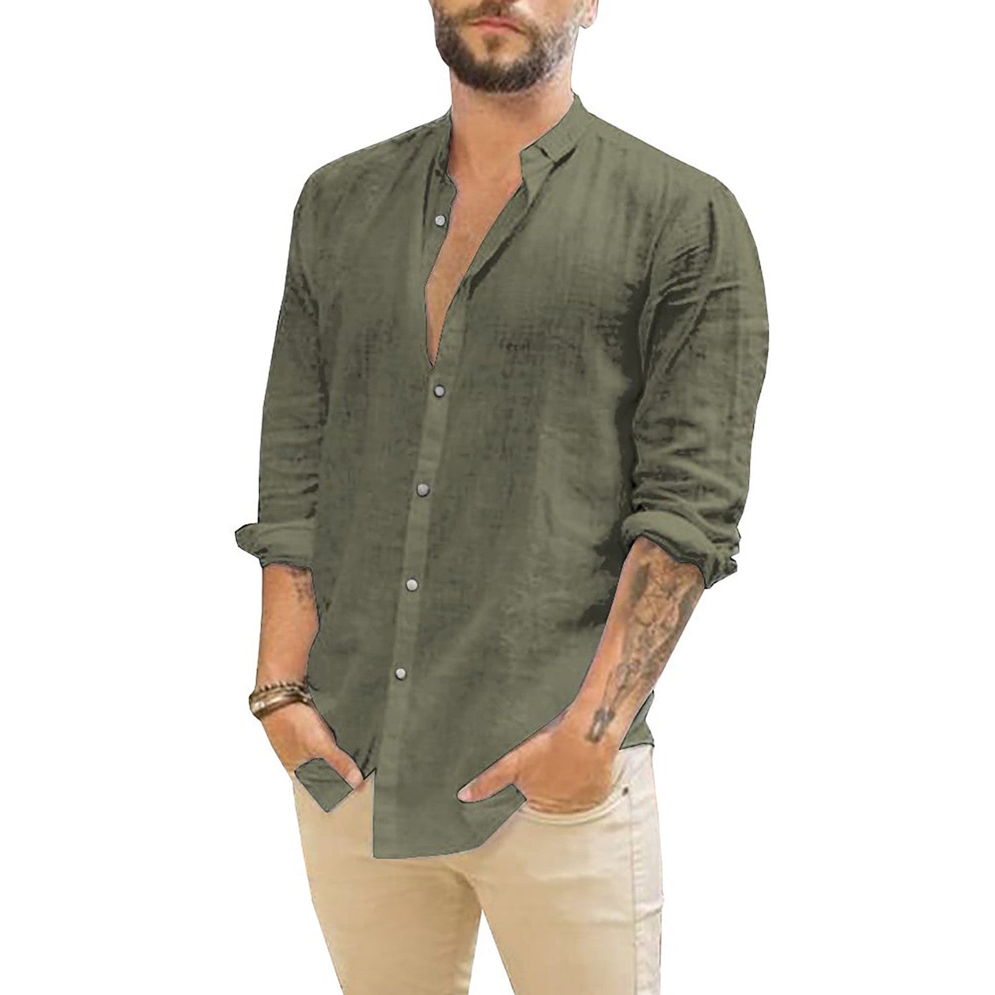 Damian | Solid linen shirt for men