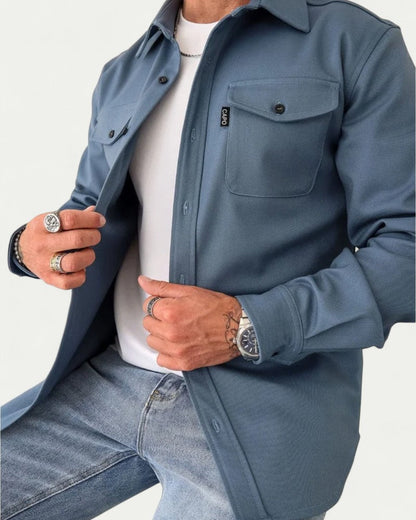 Mens Overshirt Long Sleeve Layerable Smart Casual For Men