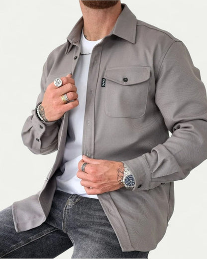 Mens Overshirt Long Sleeve Layerable Smart Casual For Men