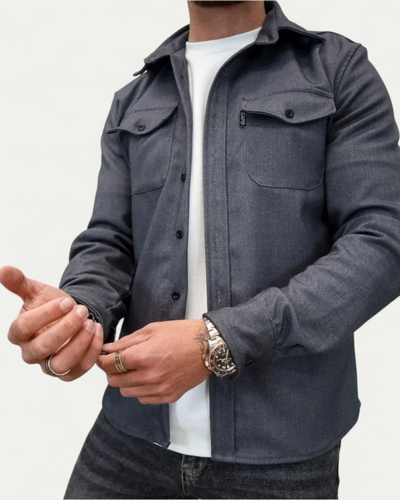 Mens Overshirt Long Sleeve Layerable Smart Casual For Men