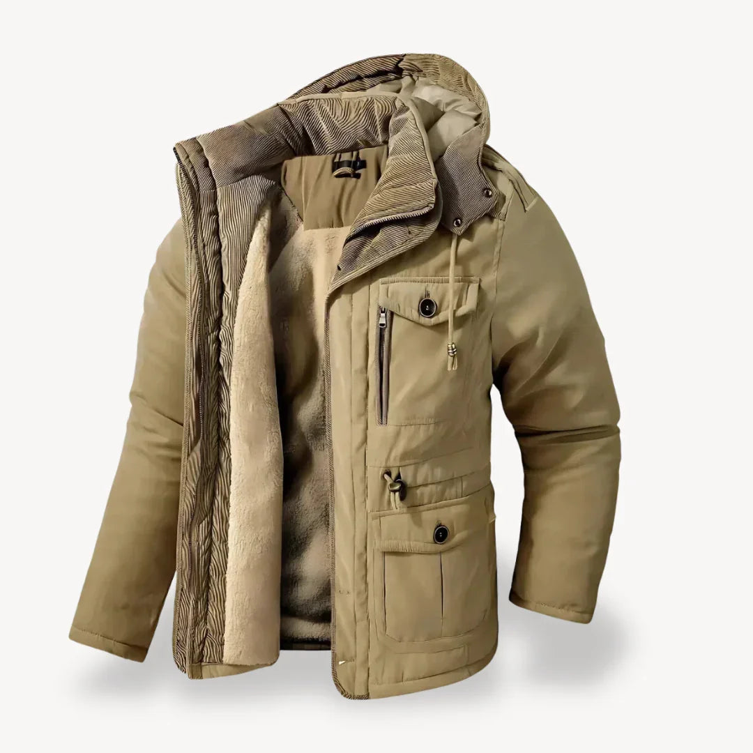 Anthony Mens Functional Heavy Duty Winter Jacket With Hood And Multiple Pockets For All Weather