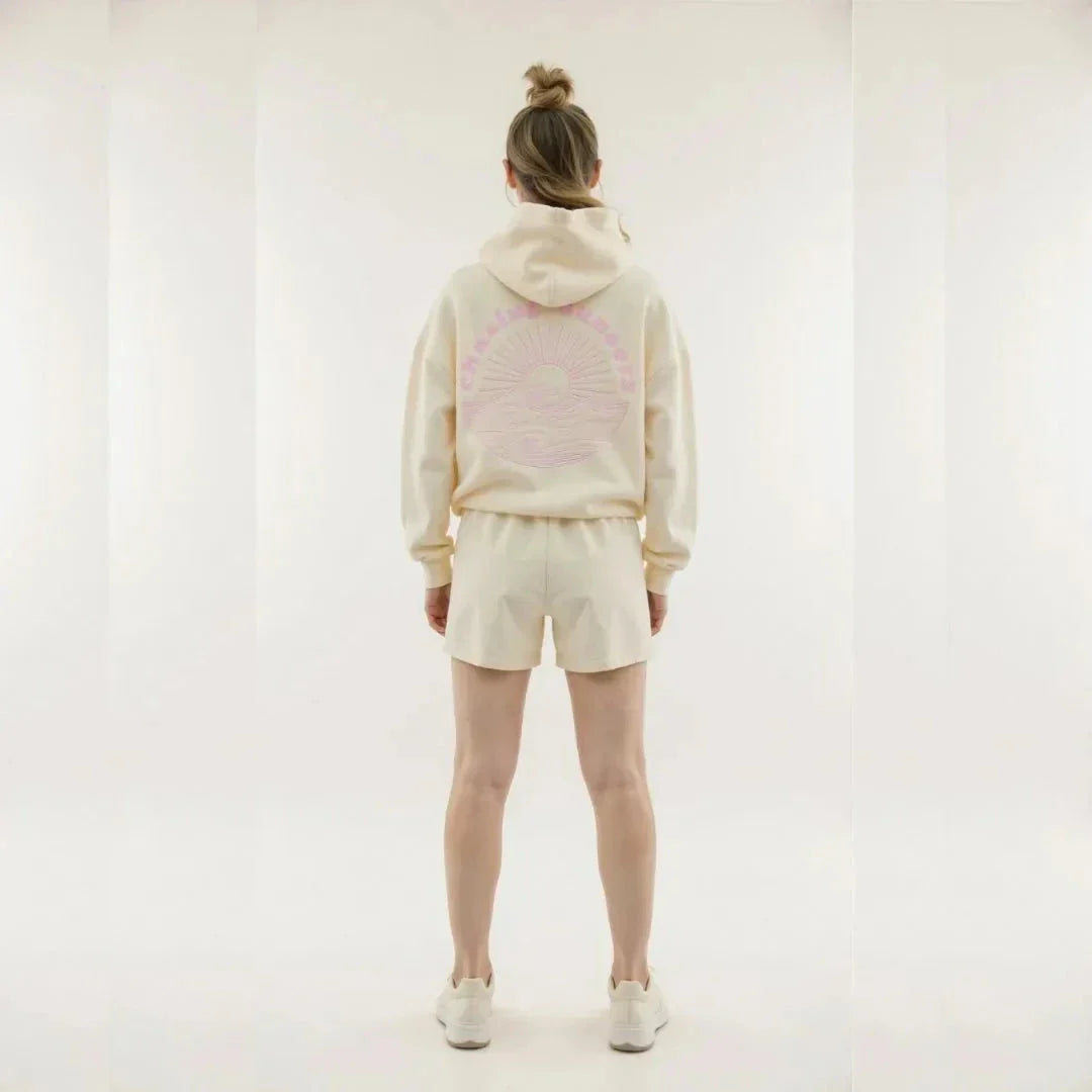 Waylynn Kai Tropical Graphic Hoodie - Oversized Relaxed Fit With Palm Tree Print And Wave Motto