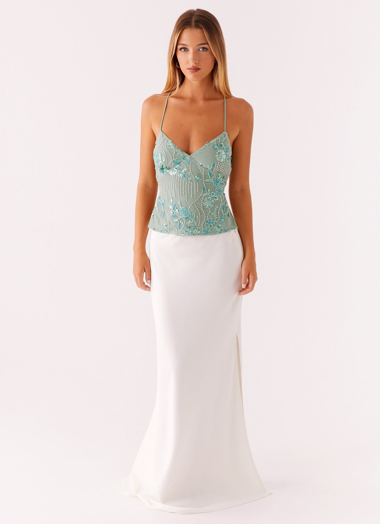 Cami top with sequins in summer style