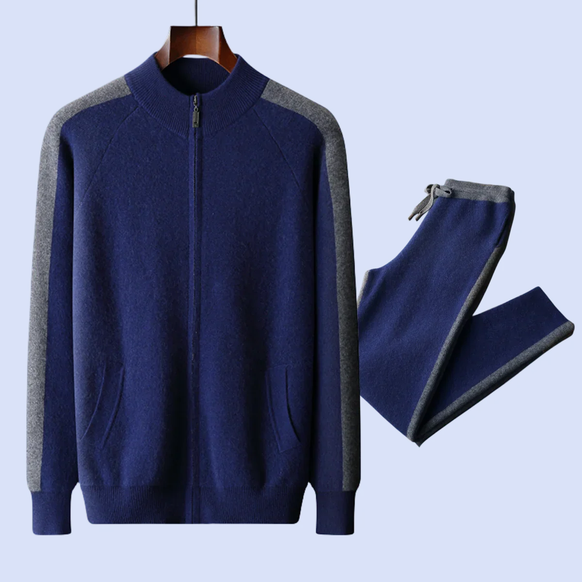 Men's Suit With Cardigan And Trousers For Business Or Smart Casual Warmth And Comfort
