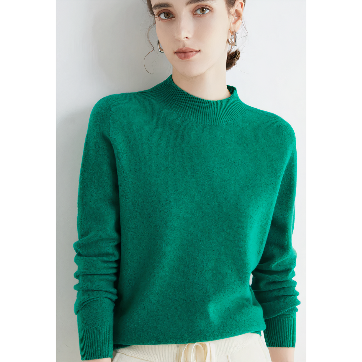 Womens Mock Neck Sweater Pullover Luxurious Comfort Classic Fit Office To Weekend
