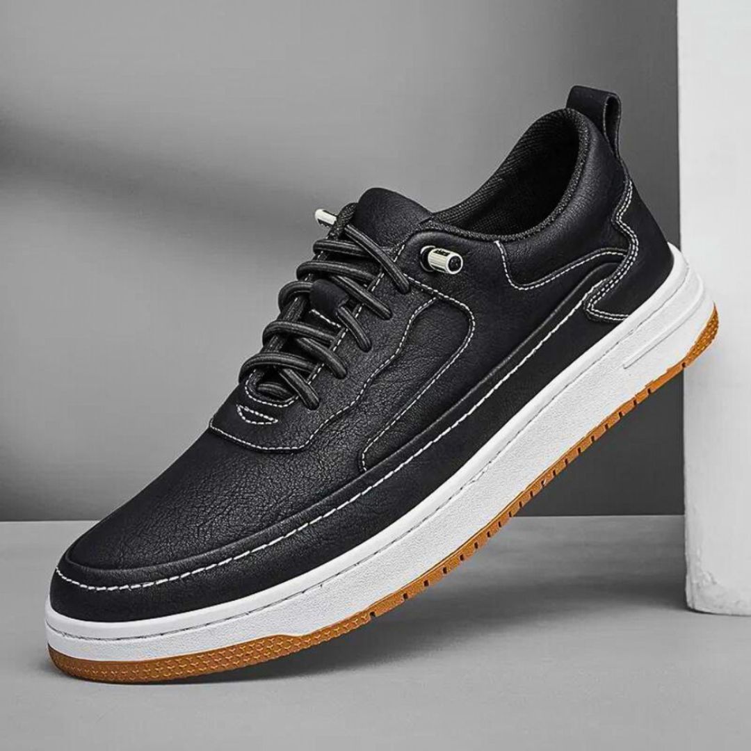 TrendAura Keiran Cow Leather Sneakers For Men Lightweight Low Top With Reinforced Heel
