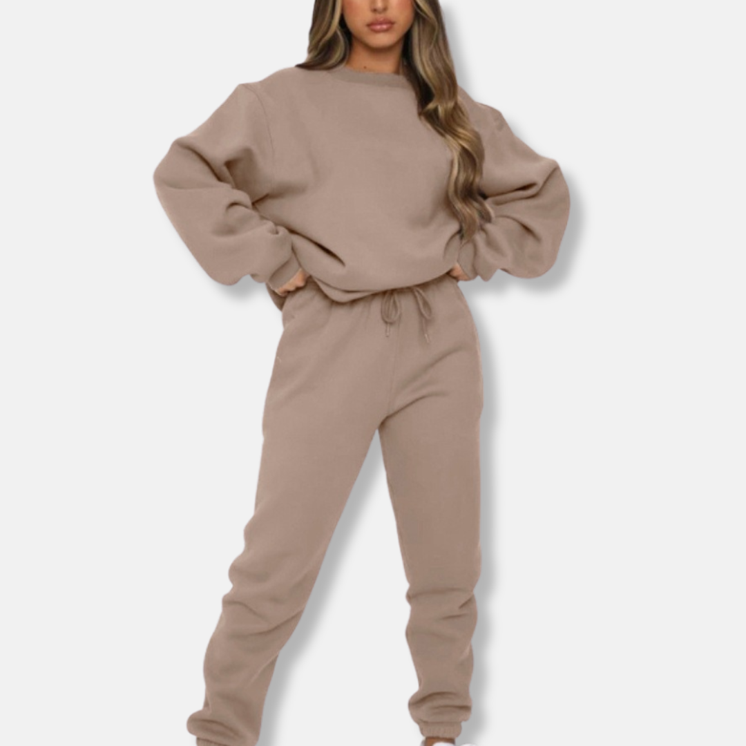 Women’s Two-Piece Set - Cotton Blend - Relaxed Fit - Elastic Drawstring Waist
