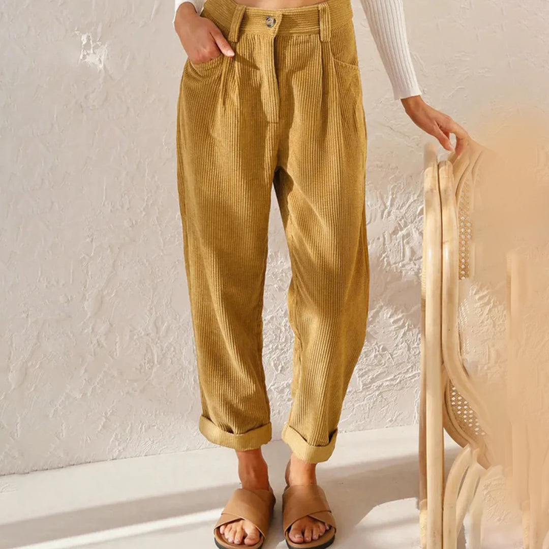 Women’s High-Waisted Corduroy Trousers | Winter Ready