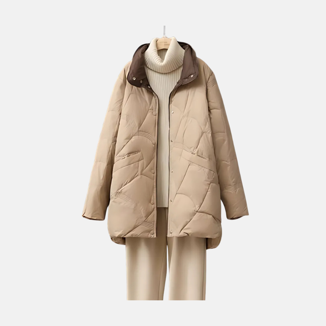 Women’s Jacket - Mid Length - Stand Collar - Quilted Pattern