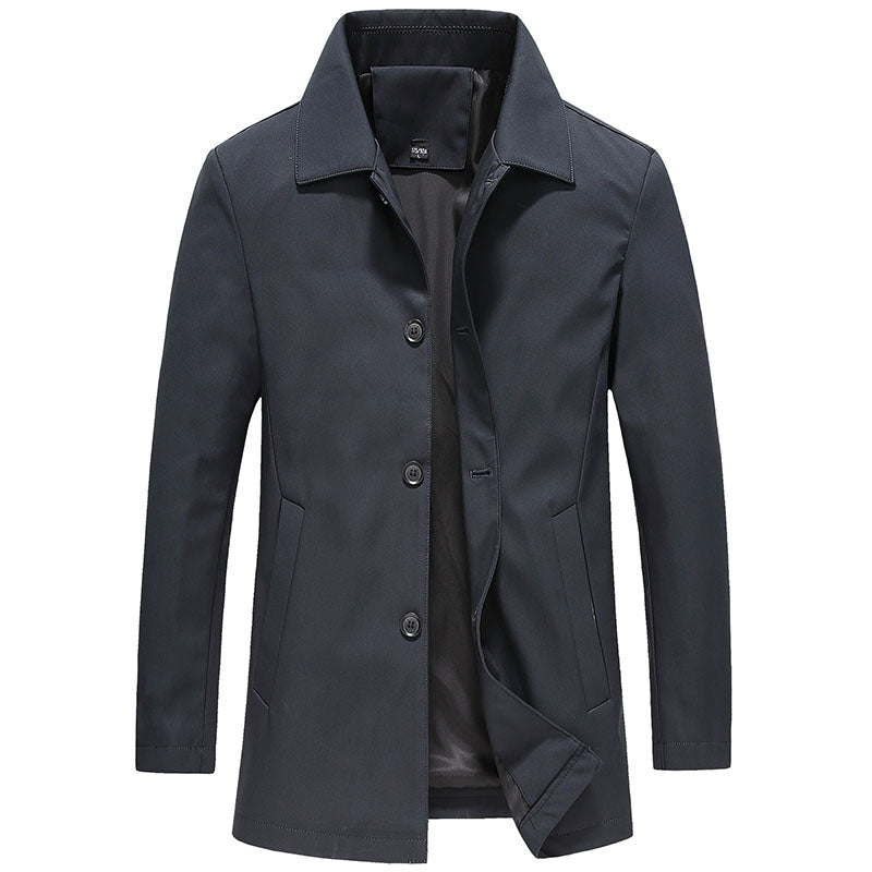 TrendAura Nordisk Flair Men’s Trench Coat Tailored Fit Cotton Blend Button Front Classic Collar
