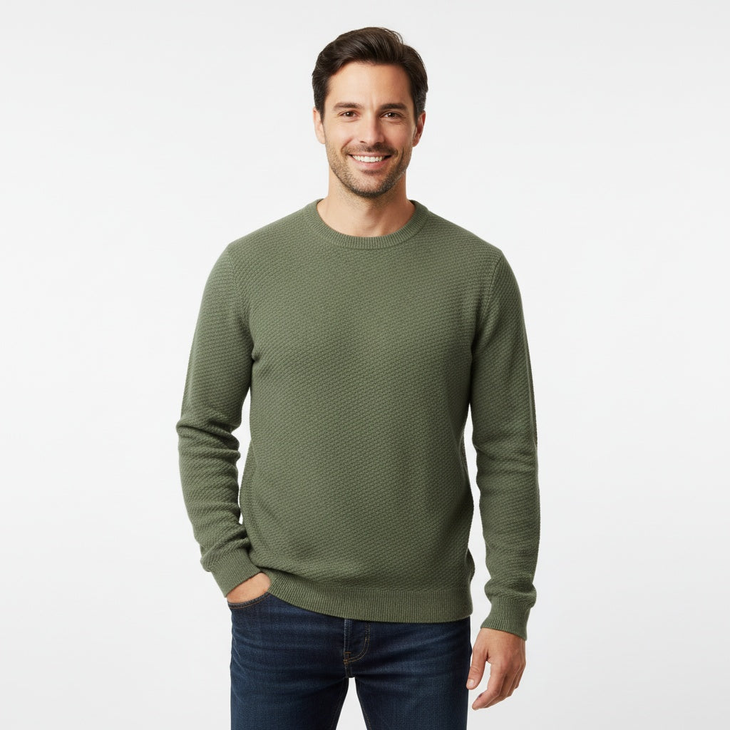 Classic crew neck knitted sweater