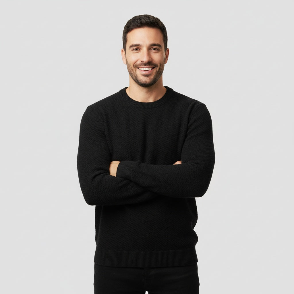 Classic crew neck knitted sweater