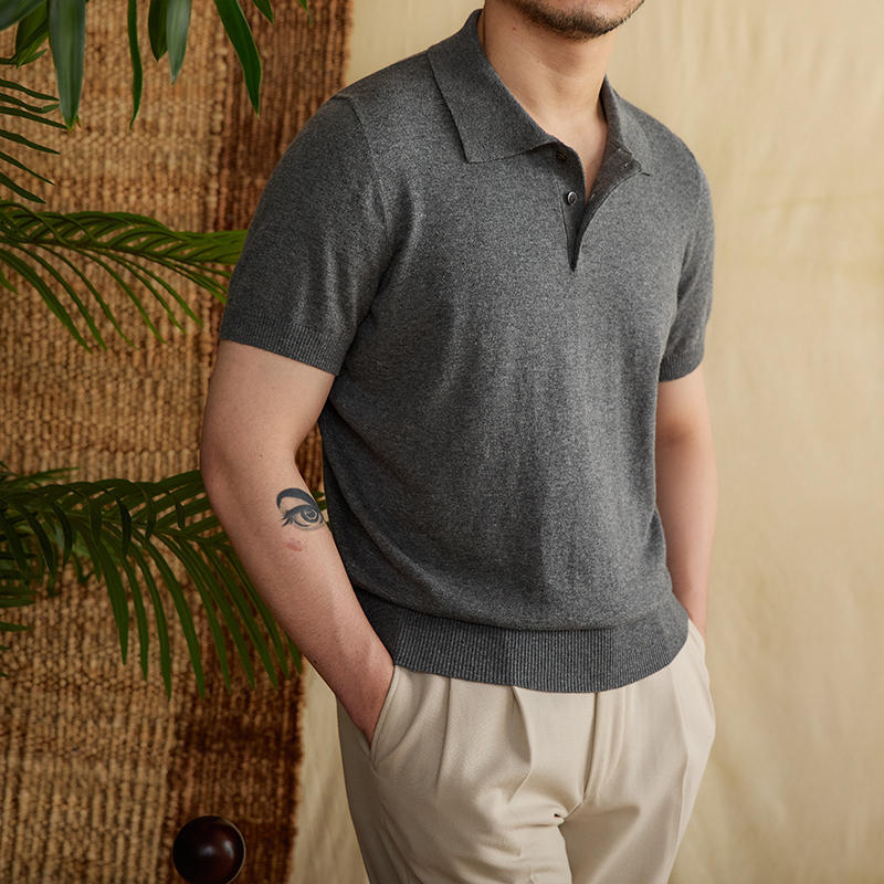 Classic Breathable Linen Polo Shirt Men