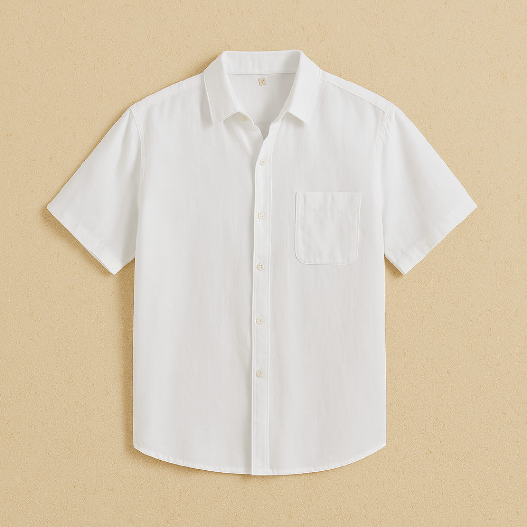 Classic short-sleeve shirt made of Italian linen