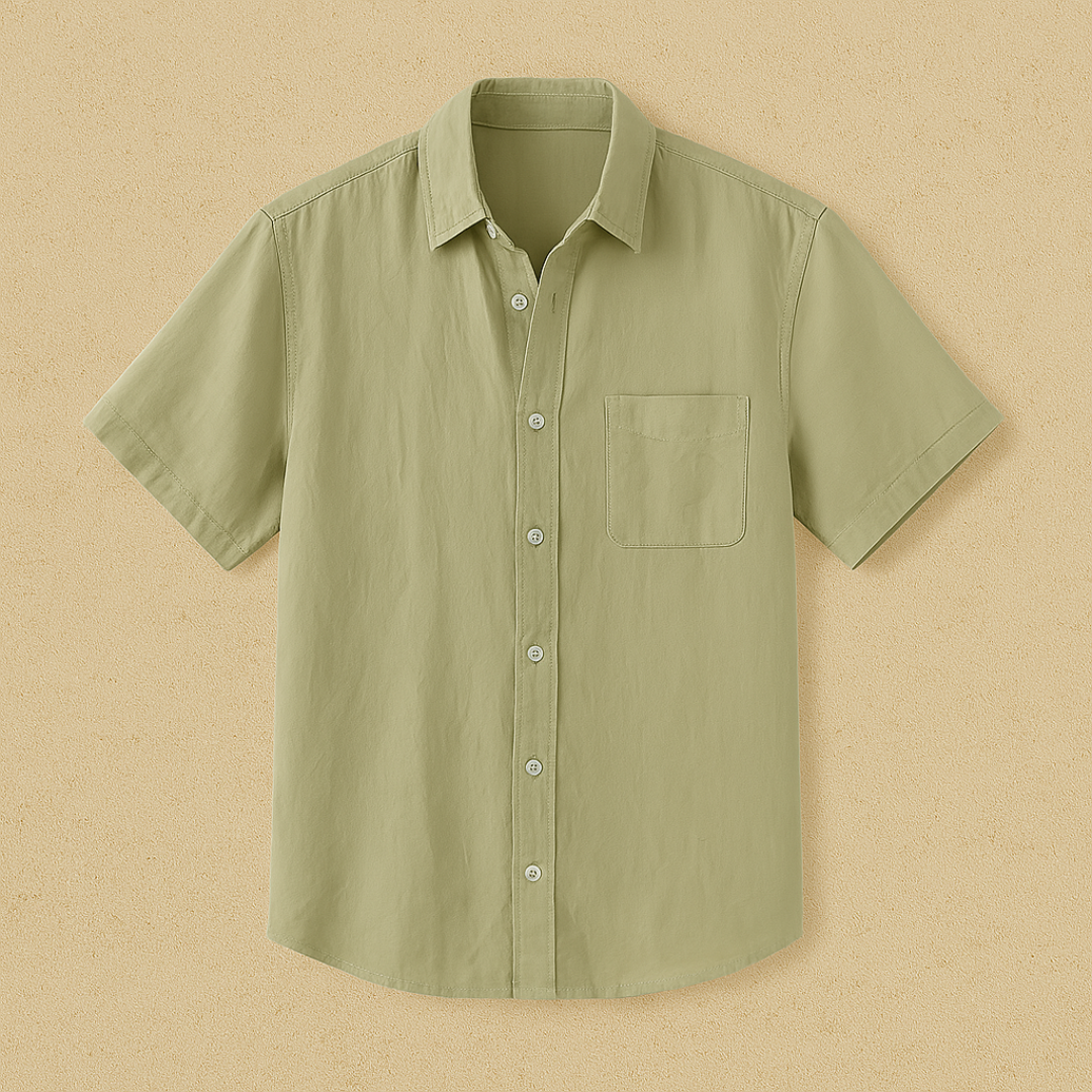 Classic short-sleeve shirt made of Italian linen