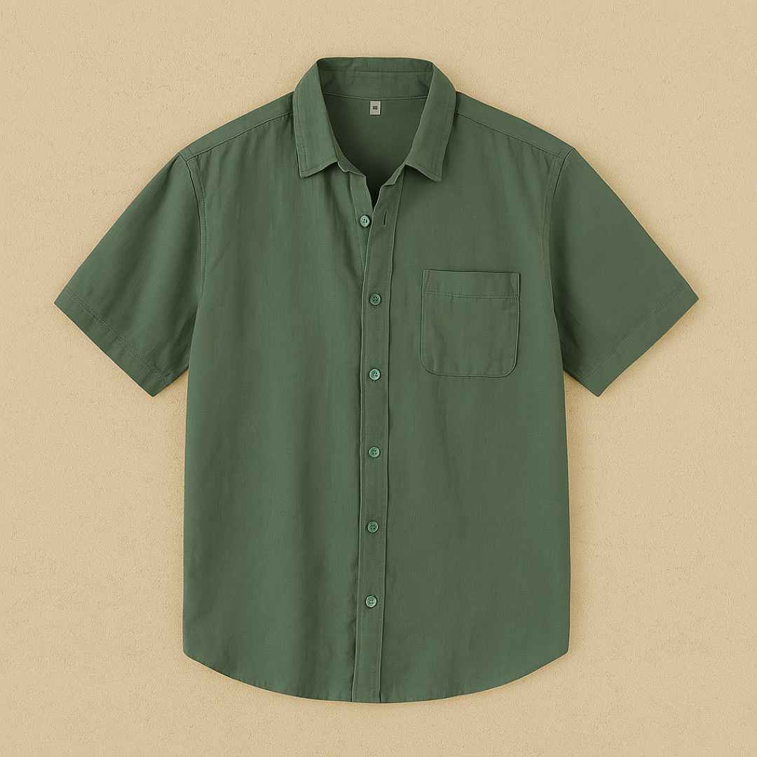 Classic short-sleeve shirt made of Italian linen
