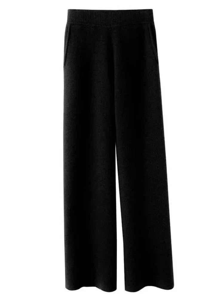 Womens Stylish Wide Leg Pants | Ribbed Knit