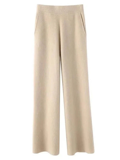Womens Stylish Wide Leg Pants | Ribbed Knit