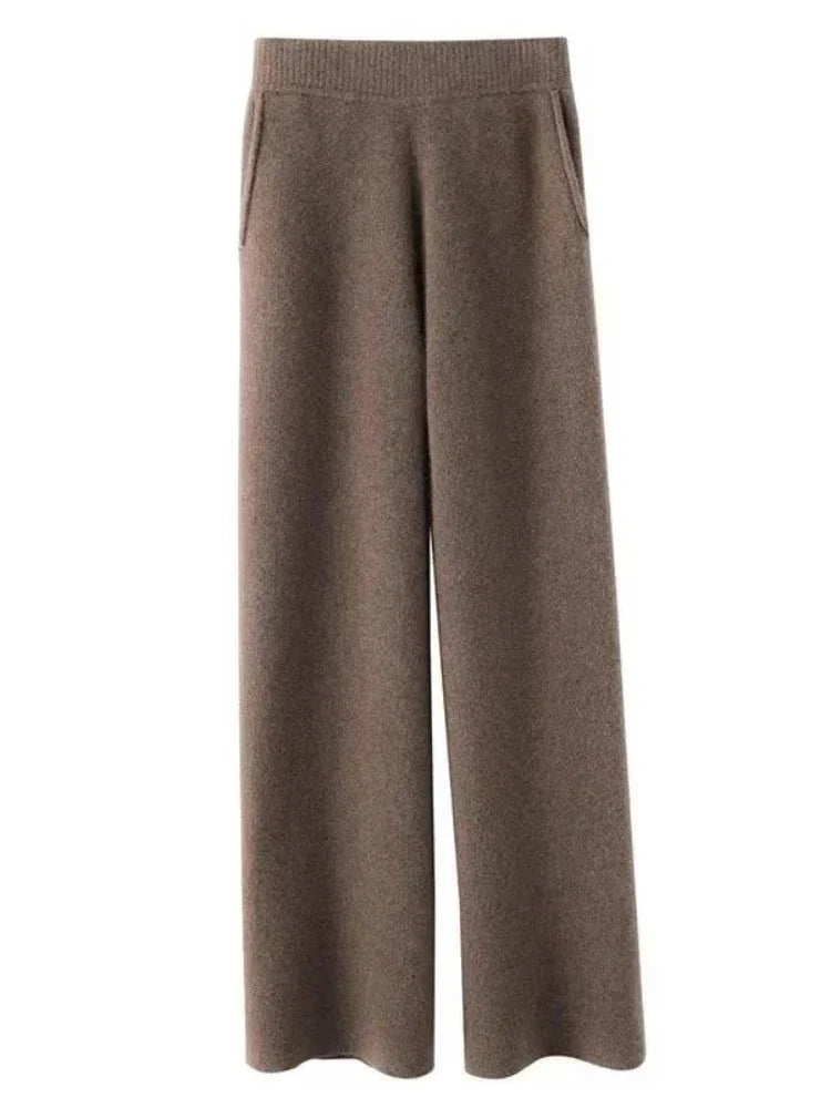 Womens Stylish Wide Leg Pants | Ribbed Knit