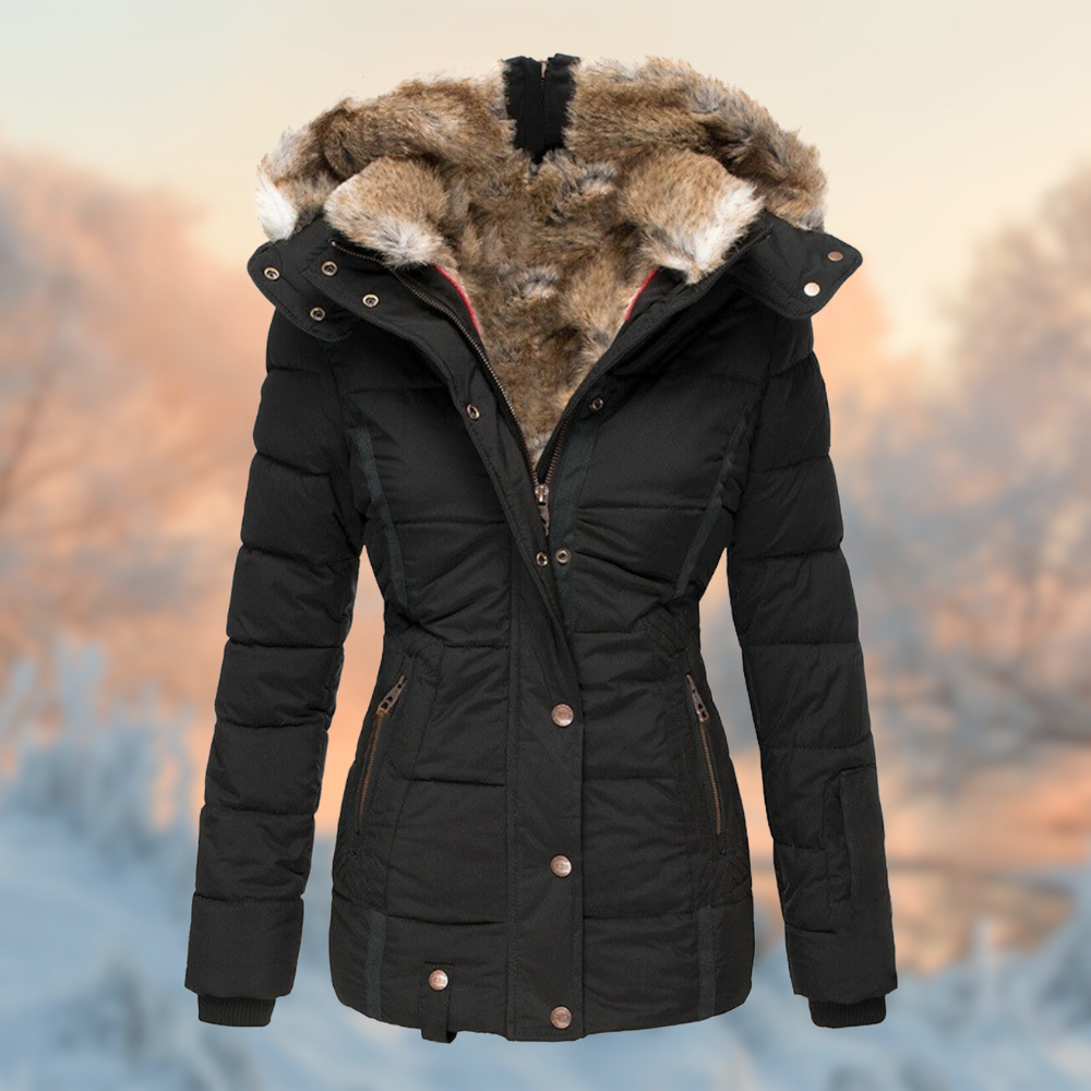 Women's winter coat in warm and elegant cotton with hood