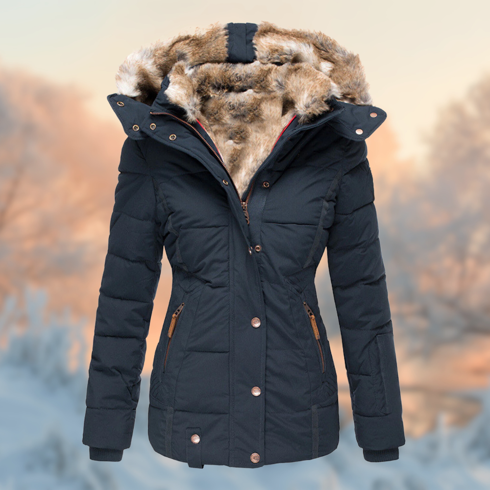 Women's winter coat in warm and elegant cotton with hood