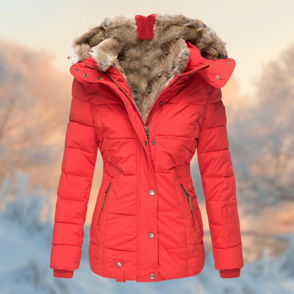 Women's winter coat in warm and elegant cotton with hood