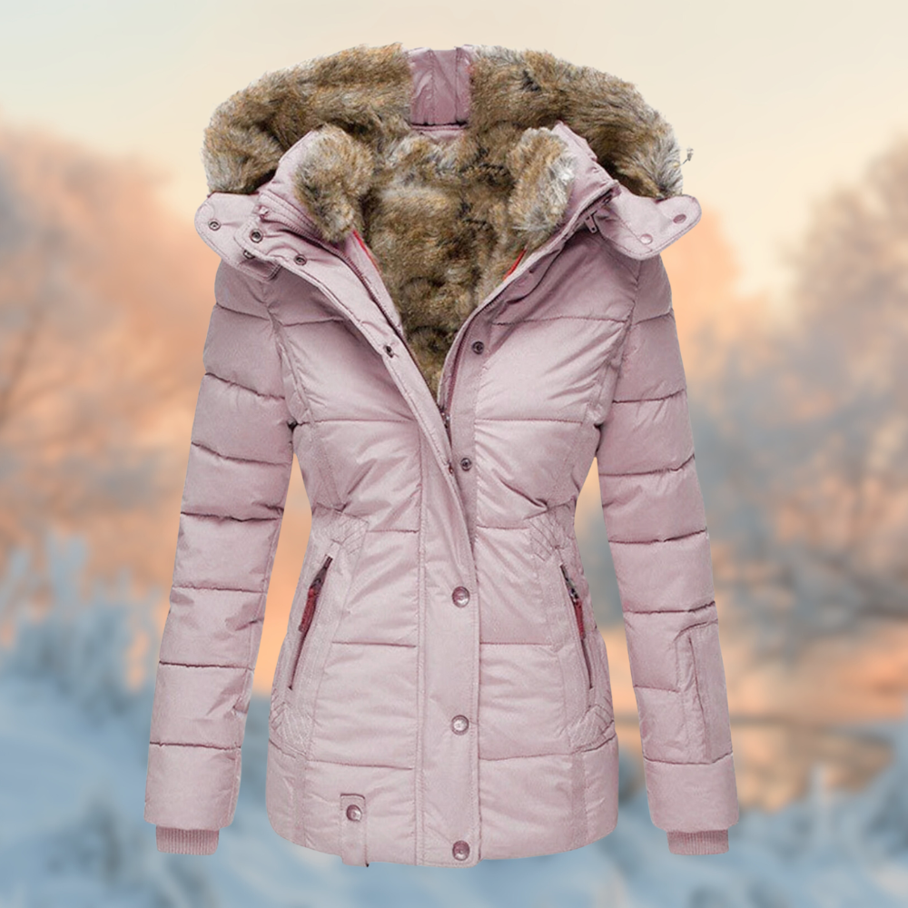Women's winter coat in warm and elegant cotton with hood